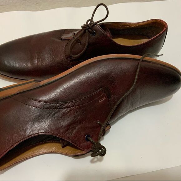 Aldo Men Shoes Dark Burgundy US 9 EU 42 Leather Oxford Pointed Toe - Picture 11 of 14